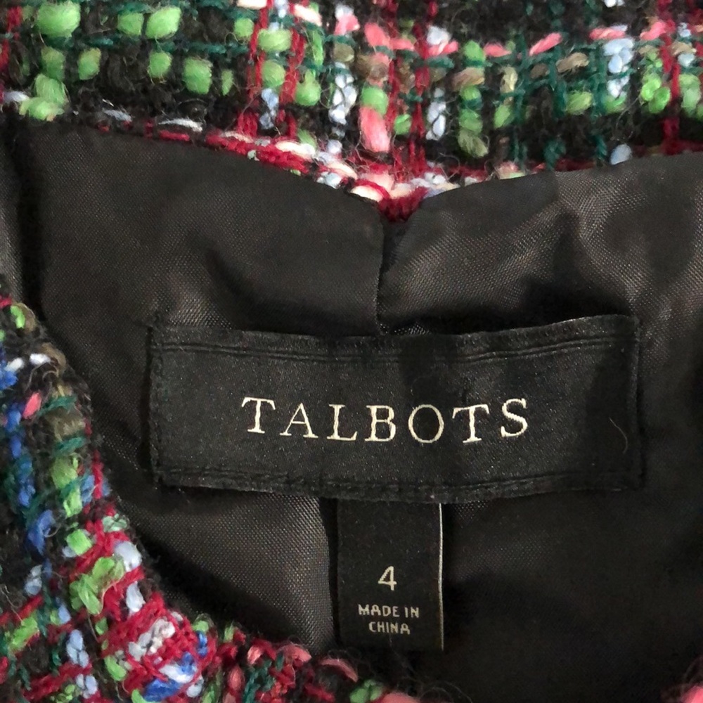 {Talbots} Multicolor Wool Blend Tweed Button Down… - image 6